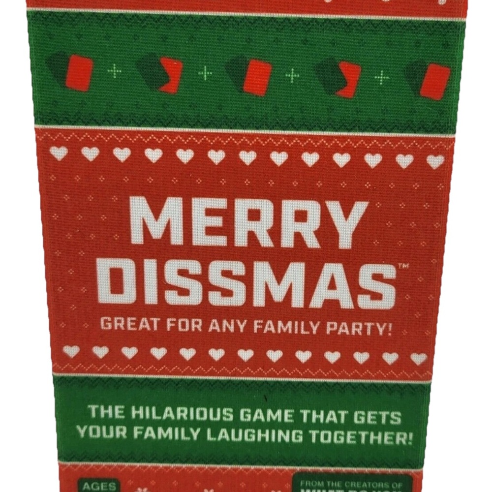 Merry Dissmas Family Holiday Party Card Game - Red and Green